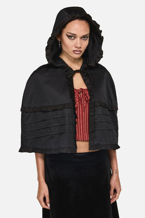 Black Friday - Estate Frill Cape - black