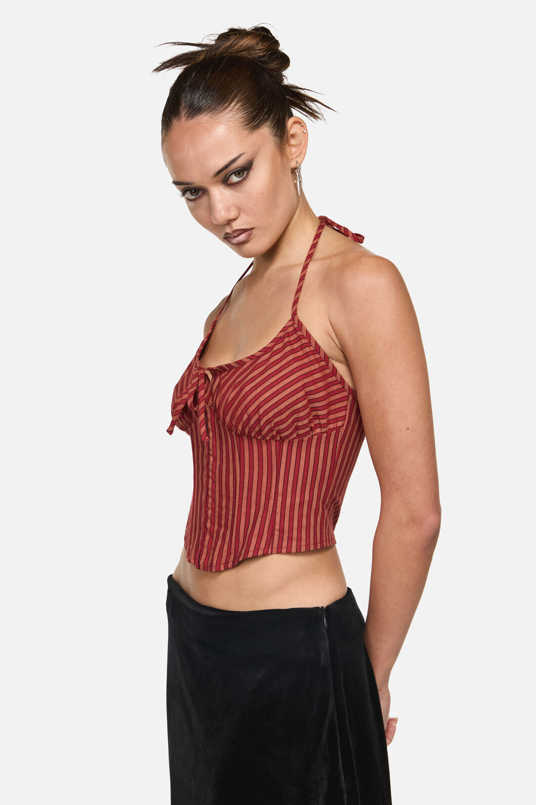 Black Friday - Faire Stripe Corset - red-gold