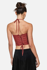 Black Friday - Faire Stripe Corset - red-gold
