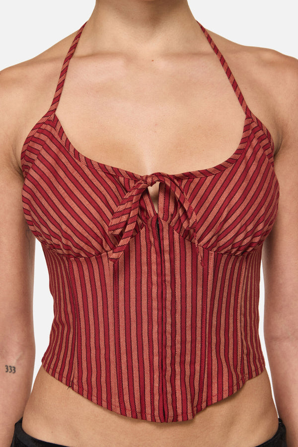 Black Friday - Faire Stripe Corset - red-gold
