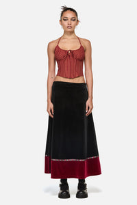 Black Friday - Faire Stripe Corset - red-gold