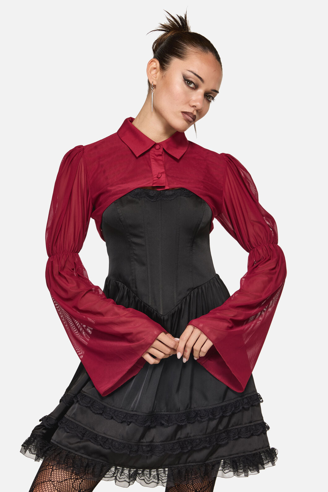 Black Friday - Cloister Goth Mesh Sleeves - red