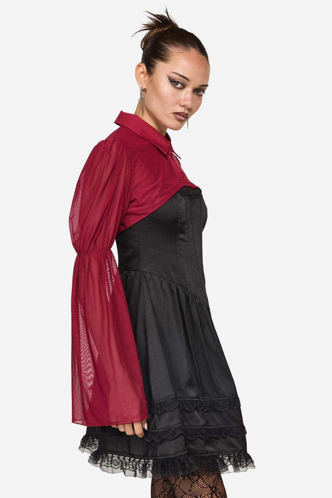 Black Friday - Cloister Goth Mesh Sleeves - red