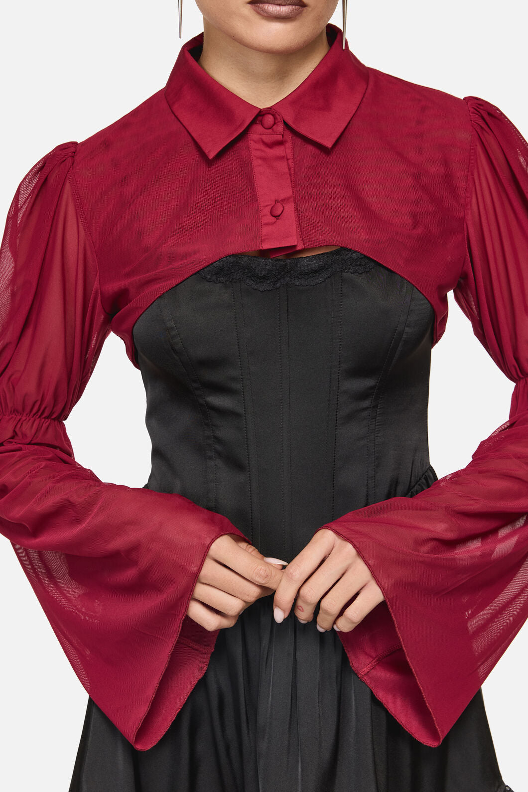 Black Friday - Cloister Goth Mesh Sleeves - red