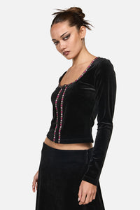 Black Friday - Squire Goth Velour Cardigan - black