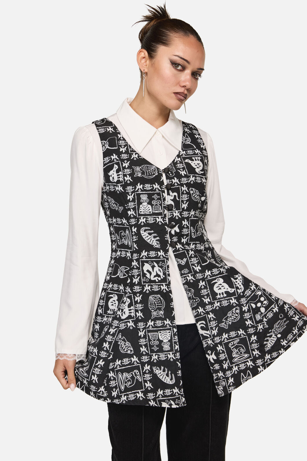 Black Friday - Manuscript Goth Pinafore - black