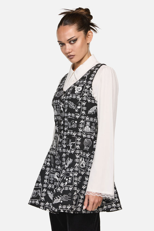 Black Friday - Manuscript Goth Pinafore - black