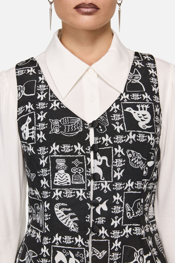 Black Friday - Manuscript Goth Pinafore - black