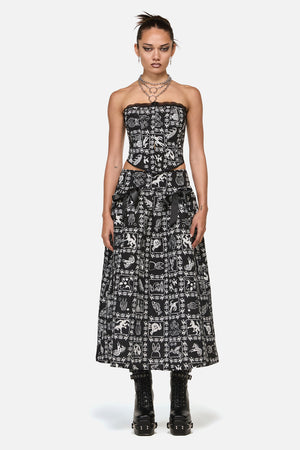 Black Friday - Manuscript Goth Skirt - black