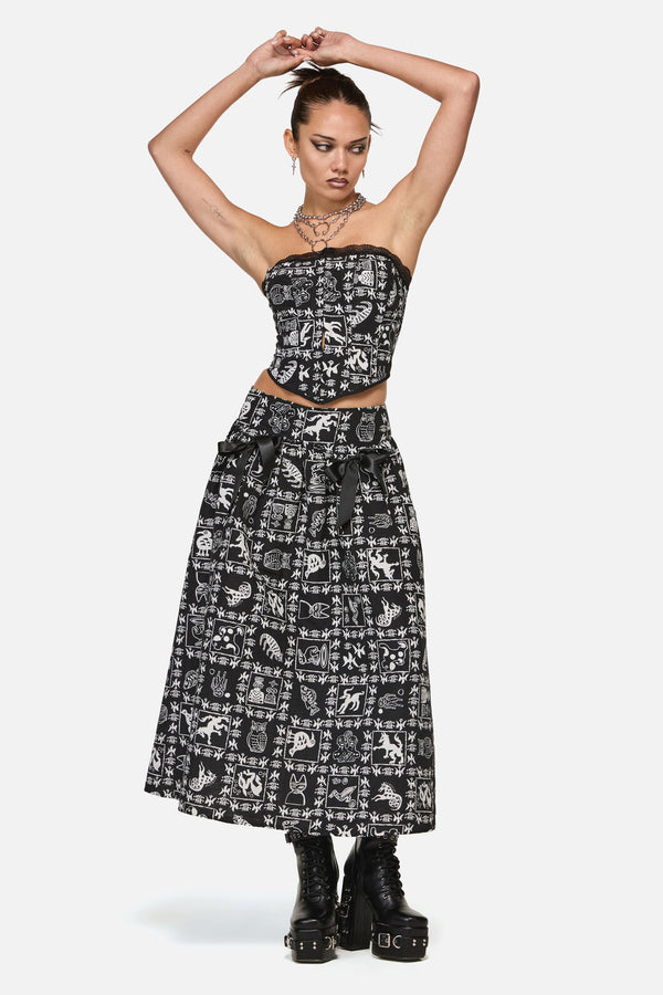 Black Friday - Manuscript Goth Skirt - black