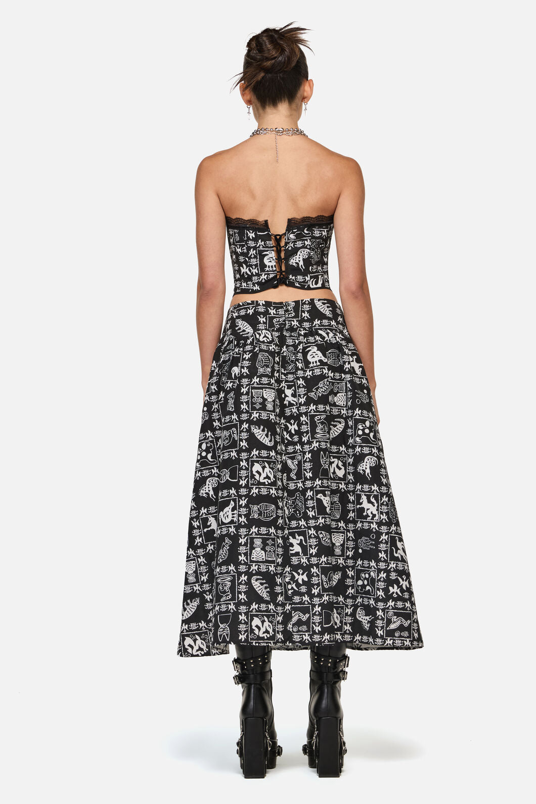 Black Friday - Manuscript Goth Skirt - black