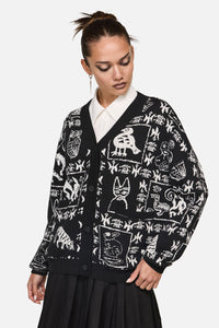 Black Friday - Manuscript Goth Cardigan - black