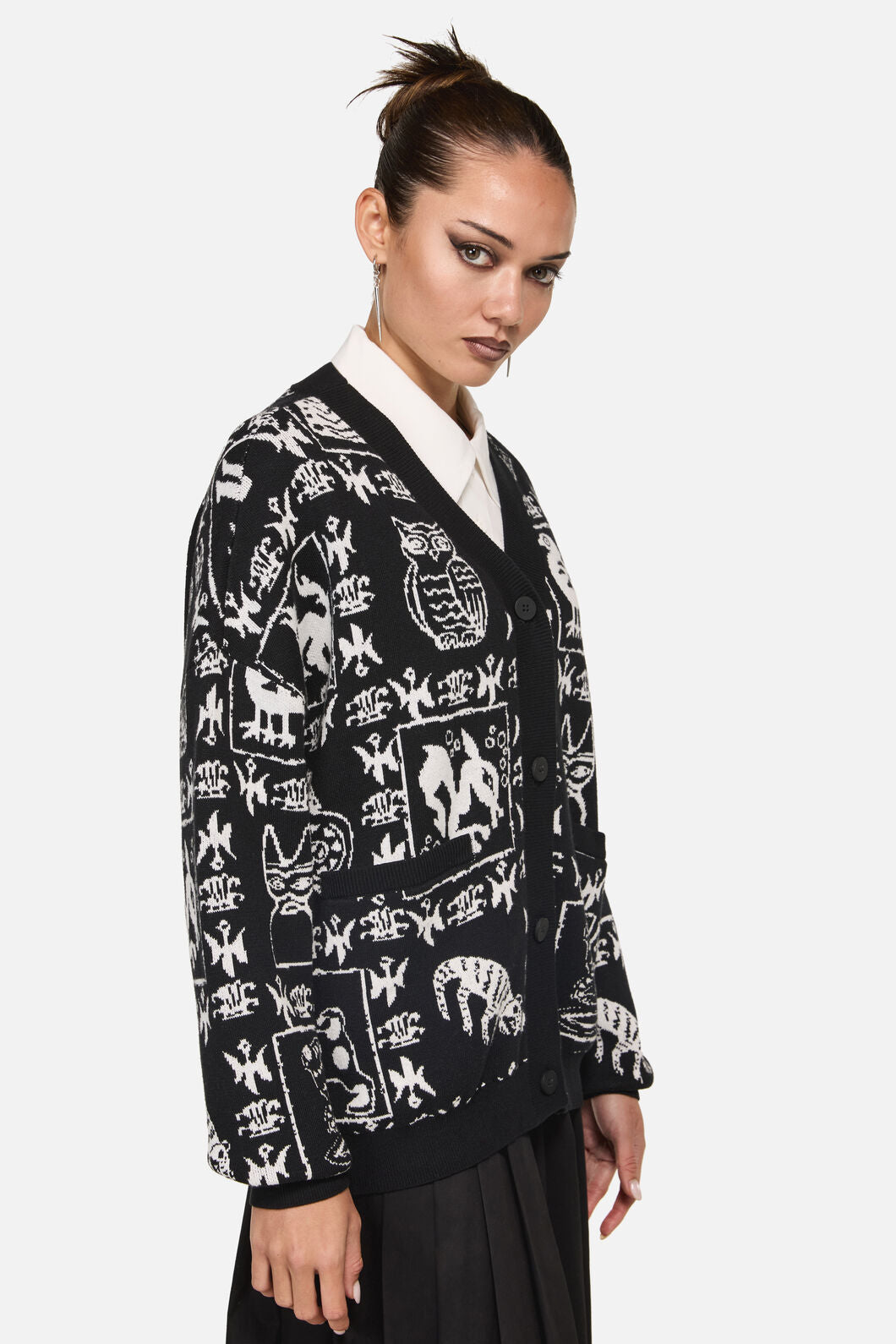 Black Friday - Manuscript Goth Cardigan - black