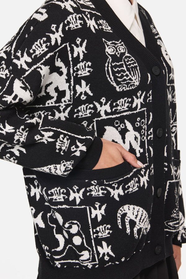 Black Friday - Manuscript Goth Cardigan - black