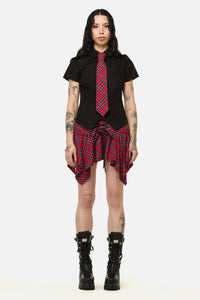 Black Friday - Rad Goth Tie Blouse - black