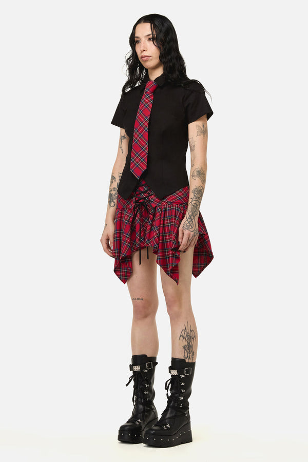 Black Friday - Rad Goth Tie Blouse - black