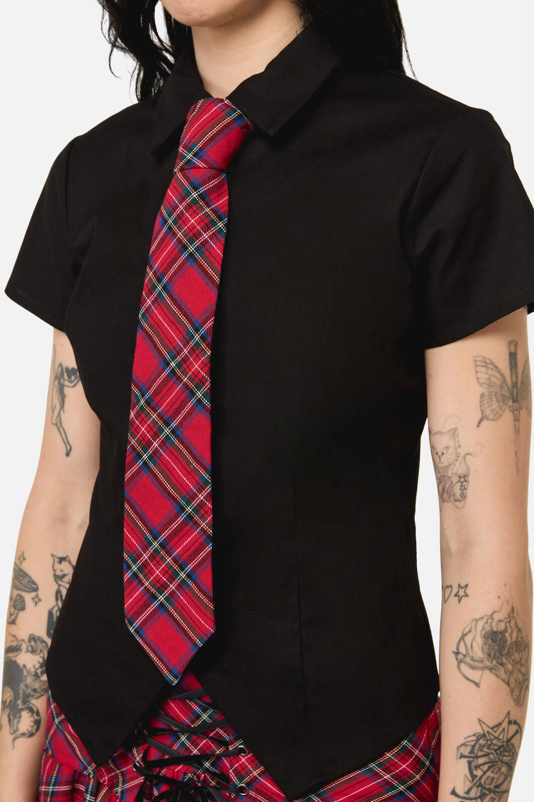 Black Friday - Rad Goth Tie Blouse - black