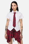 Black Friday - Rad Goth Tie Blouse - white