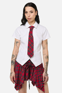 Black Friday - Rad Goth Tie Blouse - white