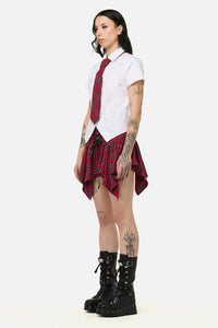 Black Friday - Rad Goth Tie Blouse - white