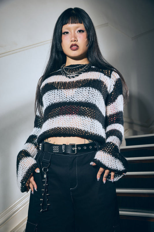 Black Friday - Beast Stripe Knit - black-white