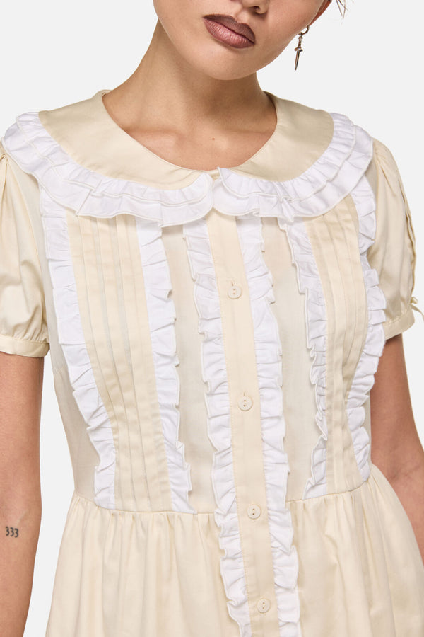Black Friday - Estate Frill Mini Dress - cream