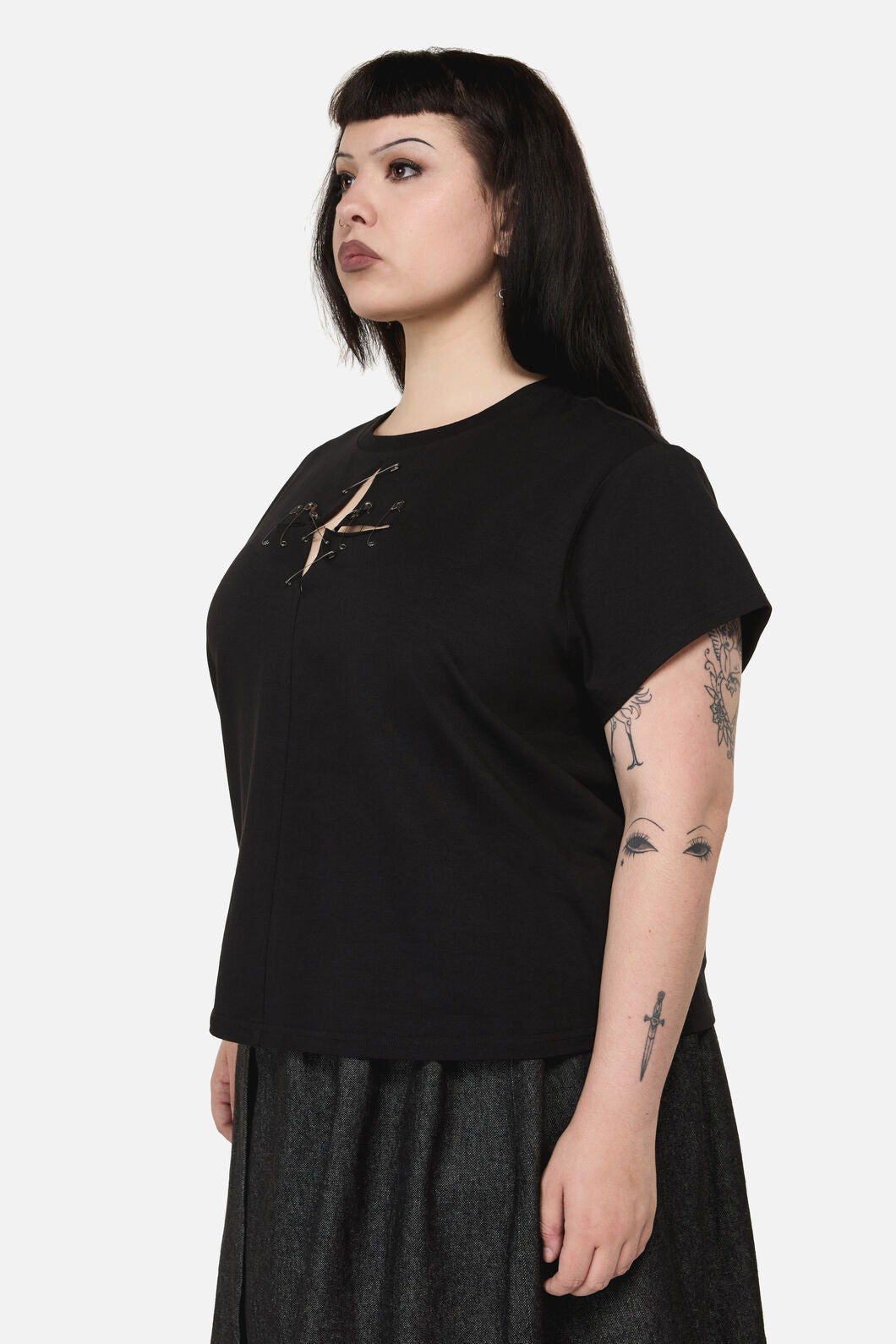 Black Friday - Curve Safety First Goth Tee - black
