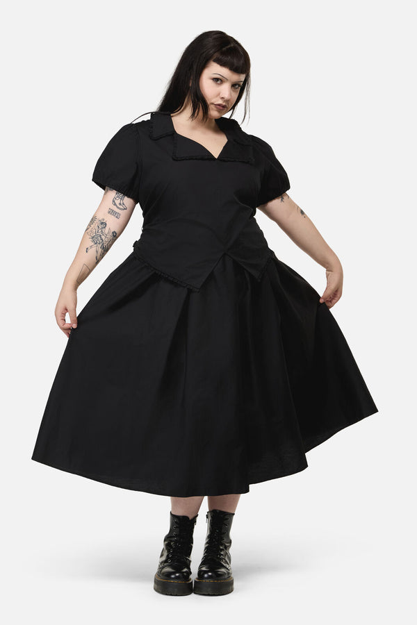 Black Friday - Curve Conquest Goth Midi Dress - black
