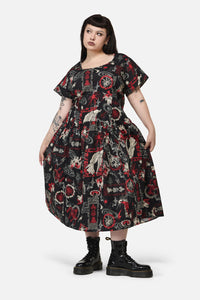 Black Friday - Curve Purgatory Goth Midi Dress - black