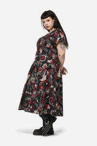 Black Friday - Curve Purgatory Goth Midi Dress - black
