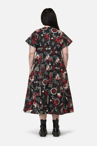 Black Friday - Curve Purgatory Goth Midi Dress - black