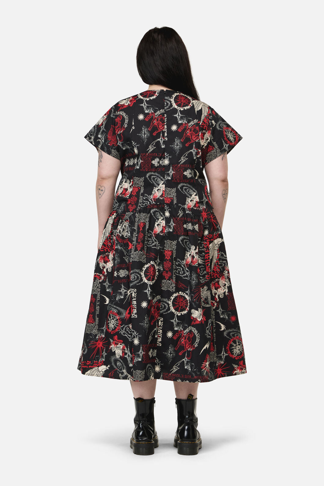 Black Friday - Curve Purgatory Goth Midi Dress - black