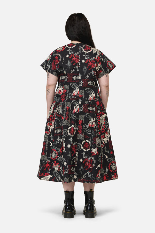 Black Friday - Curve Purgatory Goth Midi Dress - black