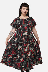 Black Friday - Curve Purgatory Goth Midi Dress - black