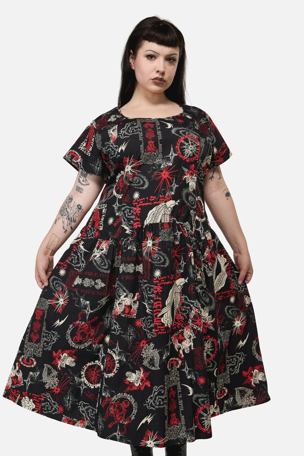 Black Friday - Curve Purgatory Goth Midi Dress - black
