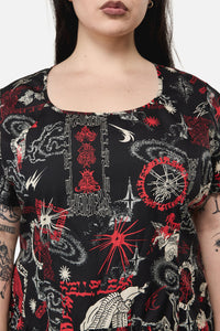 Black Friday - Curve Purgatory Goth Midi Dress - black