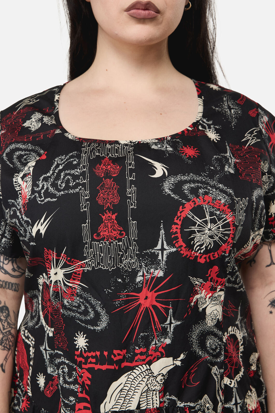 Black Friday - Curve Purgatory Goth Midi Dress - black