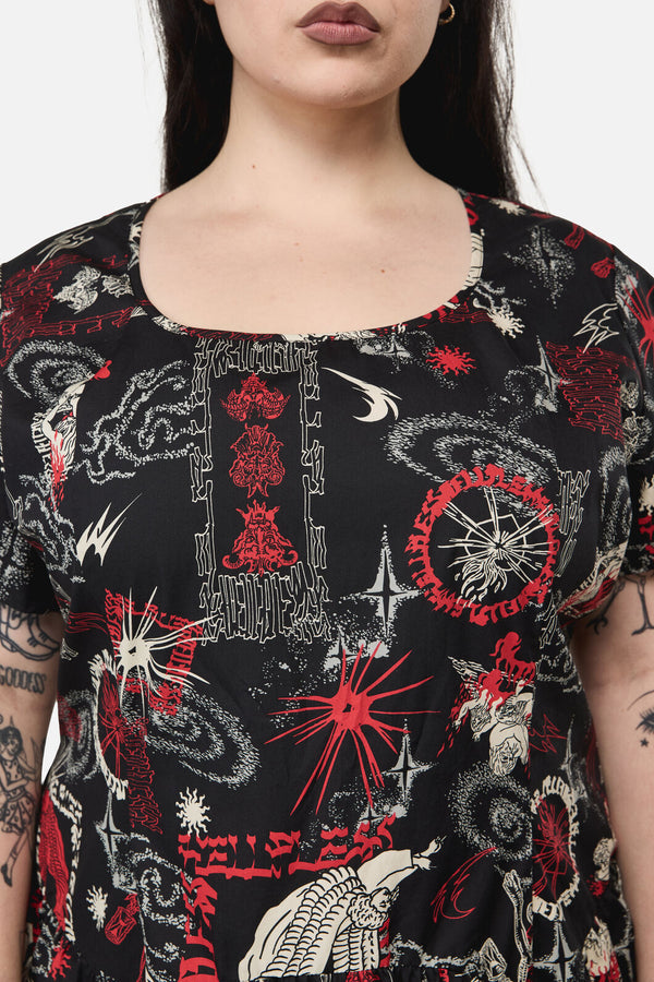 Black Friday - Curve Purgatory Goth Midi Dress - black