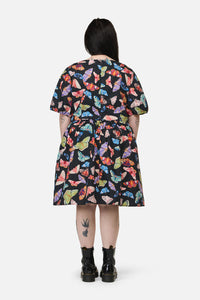 Black Friday - Curve Swarm Goth Wrap Dress - multi