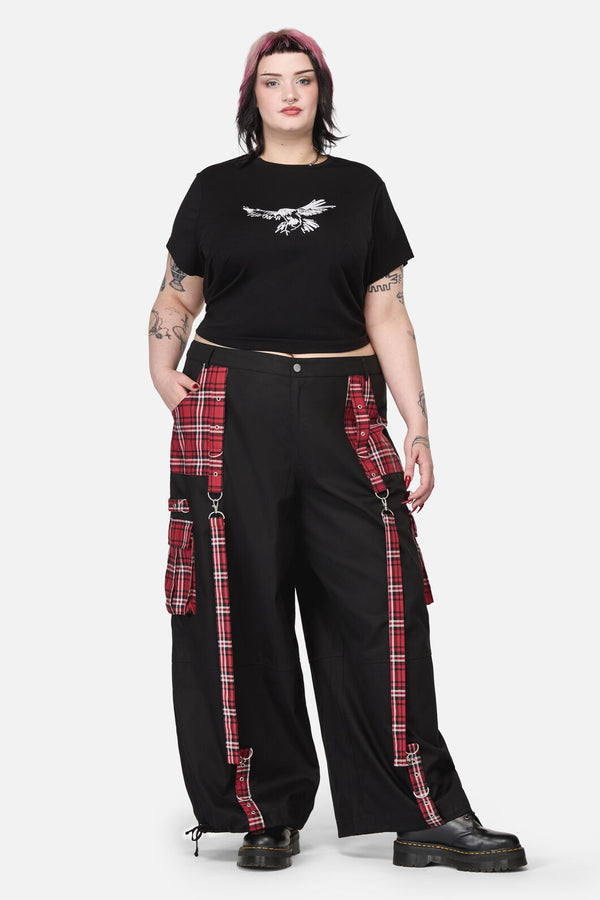 Black Friday - Curve Louve Punk Tartan Cargo - red-black