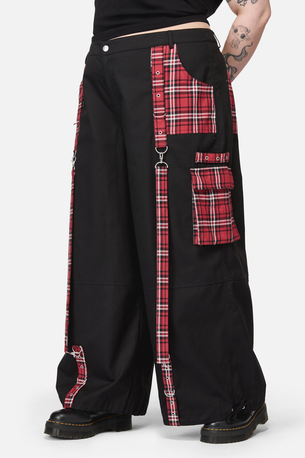 Black Friday - Curve Louve Punk Tartan Cargo - red-black