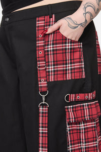 Black Friday - Curve Louve Punk Tartan Cargo - red-black