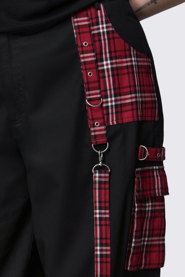 Black Friday - Curve Louve Punk Tartan Cargo - red-black