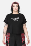 Black Friday - Curve Corbeau Print Fitted T-Shirt - black