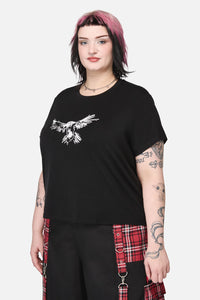 Black Friday - Curve Corbeau Print Fitted T-Shirt - black