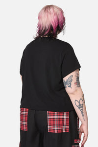Black Friday - Curve Corbeau Print Fitted T-Shirt - black