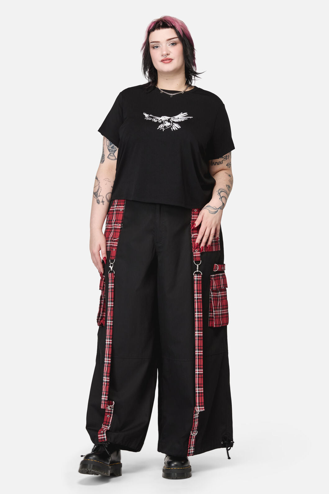 Black Friday - Curve Corbeau Print Fitted T-Shirt - black