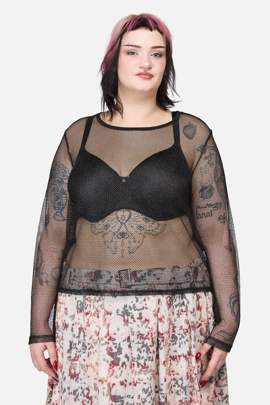 Black Friday - Curve Opulent Mesh Top - black