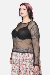Black Friday - Curve Opulent Mesh Top - black