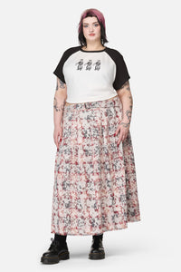 Black Friday - Curve Lesions Tartan Goth Midi Skirt - multi